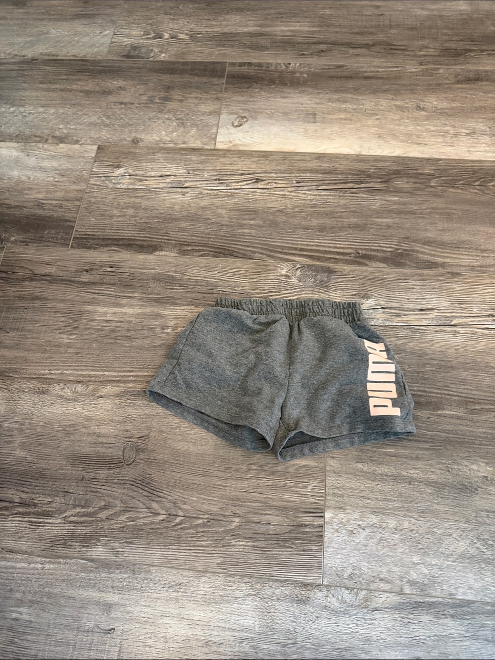 Puma Gray Shorts with Light Pink Logo